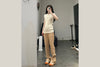 untitlab caramel rubber toe beige canvas shoes SS211401 PU5